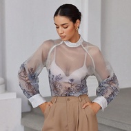 เสื้อเชิ้ตคาสูอเนกประสงค์ แขนยาว ลาย วินเทจ
