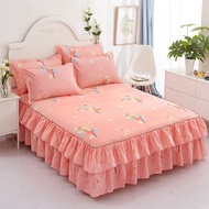 Unimont Princess Style Lace Bed Skirt Bed Sheet Non-slip Mattress Protective Cover Bed Cover Queen King Size