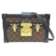 棕色 原花 PVC塗層帆布 Petite Malle 肩背包【LOUIS VUITTON LV 路易威登】 M44199