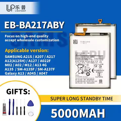 Battery EB-BA217ABY 5000mAh for SAMSUNG A21S A207 A217 A12 A125H A127 A022F M02 A02 M12 A13 4G A135 