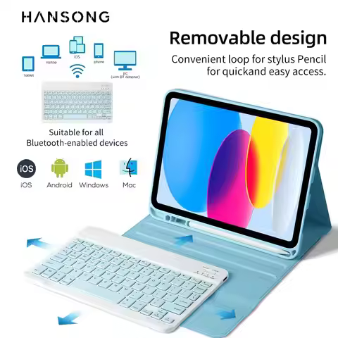 For iPad Backlight Keyboard Case For iPad 10.2 9 8 7th Gen iPad 10th Air 3 10.5 Pro Air 4th 5th 10.9