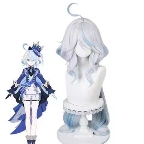 Furina Cosplay Wig Game Focalors Cosplay Wig 100cm Long Heat Resistant Synthetic Wigs