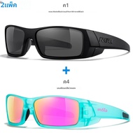 KDEAM แว่นกันแดดตกปลาสําหรับผู้ชาย เฉดสีดําล้วนพร้อมเคสซิป การออกแบบที่ใช้งานได้จริงใหม่ของขาแว่นกัน