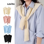 Lovito Casual Scarves Plain Knot Scarve for Women L63AD285  (White/Pink/Blue/Black)