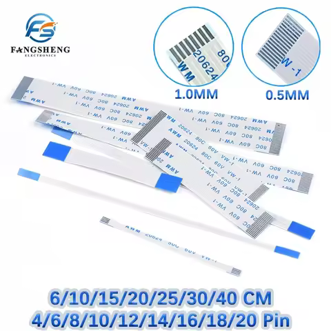 10PCS FFC FPC Flat flexible cable A/B Type AWM 20624 80C 60V VW-1 FFC-0.5MM 1.0MM 4/5/6/8/10/12/14/1