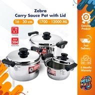 Zebra Carry Sauce Pot with Lid, Stainless Steel [ Portable Design Easy to Clean Capacity Options With Lid ]