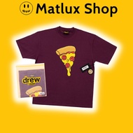 DREW HOUSE PIZZA TEE SS T-Shirt, purple, high quality cotton, DREW tee with loose letter print, Drew