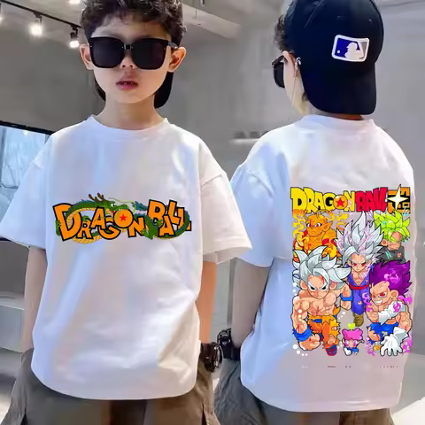 Dragon Ball Son Goku Son Gohan anime costume kids white T-shirt pure cotton short-sleeved cartoon to