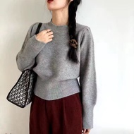 Gemma Sweater Rajut Wanita Model Ban Bawah Knitwear Top Atasan Baju Basic Warna Cream Stylish