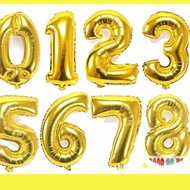 Birthday number balloons Gold, silver 0-9 (40cm) - birthday, first birthday, event decoration balloo