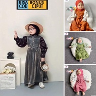 New Zalira Kids Original Florin Dress Gamis Lebaran Anak Perempuan