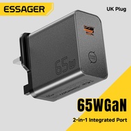 Essager 65W GaN 2-in-1 A+C Interface Port Quick Charge Chargers USB-A+Type-C Plug Type C PD3.0 QC4.0