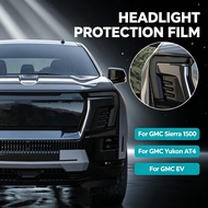 For GMC Sierra 1500 Yukon AT4 EV High-Gloss Headlight Protective Film Smoke Black TPU PPF Pre Cut An