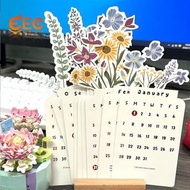 Flower Small Desk Calendar Vase Shaped Monthly Calendar Planner