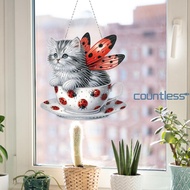 Cat Diamond Painting Ornaments Diamond Painting Hanging Pendant for Art Crafts U [countless.my]