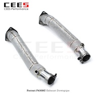 CEES Exhaust Downpipe for Ferrari F430 SC 4.3L 2005-2009 Without Catalyst Stainless Steel Catless Do