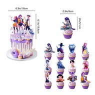 Kpop Demon Huntrix Party Decoration Creative Demon Hunters Birthday Party Banner Pull Flag Balloons 