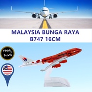 16cm Malaysia Mas hibiscus Airline Boeing B747 Miniatur Resin Penumpang Kargo Pesawat Kapal Terbang 