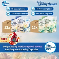 456/504 Pods PODDO Scents of the World Bio Enzymes Laundry Capsule 12 PACKS - Singapore / Paris with