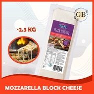 MOZZARELLA BLOCK CHEESE 2.3KG / PIZZA TOPPING BLOCK / CHEESE BLOCK / THE THREE COW / EMBORG