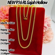 NEW GOLD 916 NECKLACES Rantai Leher Gajah Hollow 4g 7g 9g 171025 #SH41