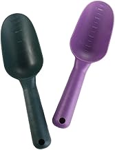 Leadigol 2 Piece Gardening Tool Flowerpot Shovel Scoop,Garden Trowel Vegetables Flower Soil Shovel Loosening Spade Planting Hand Shovel Potting Soil Scoop Pet's Food Scoop(Dark Green,Purple)