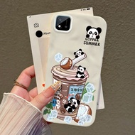 Casing hp For Realme C20 C20A C11 2021 C11 2020 Narzo 50I Panda Milk Tea Case Waterproof Spill-Proof