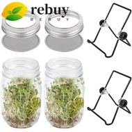 REBUY Sprouter Fresh Stainless Steel with Stand Organic Mason Jars