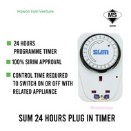 Original Sum 24 Hours Analog Programmer Timer 3pin Plug In Timer