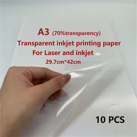 10 Sheets A3 Waterproof printing paper transparent printing paper A3 Laser Inkjet Printer Paper Whit