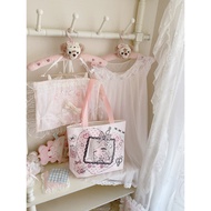Girl Dream Original Polka Dot gyaru Dupont Paper Bag Tote Bag Pink Cute Shoulder Bag Large Capacity 