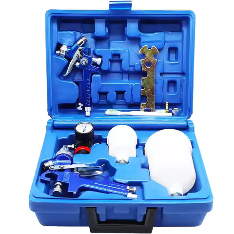 1.4/0.8mm HVLP Gravity Feed Professional Cars Airbrush Pneumatic Spray Guns Set