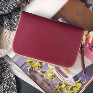 【開運錢包】暗紅。植鞣中夾/護照夾/皮夾/錢包/零錢包