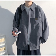 MNO.9 Shirt G028 Men's Corduroy Collar Long-Sleeved Korean Style There Are 2 Chest Pockets On Both S