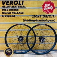 VEROLI WHEELSET FOLDING BIKE 20inch/ALLOY Rim basikal lipat/Alloy Rim basikal mtb 20inch/Moutainbike