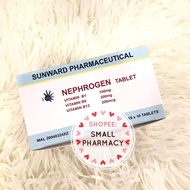 Sunward Nephrogen Tablet 1 box 10strip = 100tablets Vitamin B1, B6, B12 for nerve , saraf