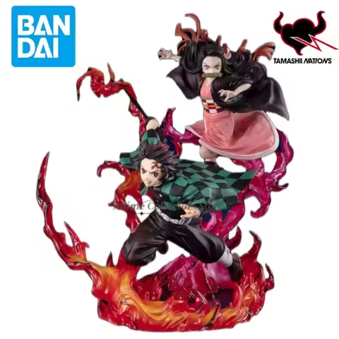 In Stock BANDAI Original Figuarts ZERO Demon Slayer Kamado Tanjirou Nezuko Anime Figures Birthday Pr