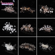 BORAGETE Bridesmaid Hairpins Jewelry Hair Accessories Crystal Peals Hair Ornaments