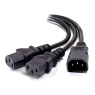 IEC C14 Male Plug to 2 x C13 Female Dual Socket 10A 250V Y Splitter Adapter 1.5mm2 Power Cord Extens