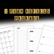 A5 Planner Refills Set For 12 Months Undated (2024/2025) A5 6 Holes Loose Leaf Notebook Journal Plan