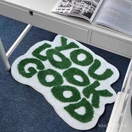 Letter Carpet Anti-slip Green Indoor Floor Absorbent Mat Cross-Border Bedside Simple Bedroom Room Fl