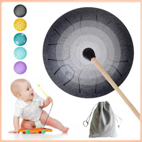 Rain Drum 4 Inch 9 Notes Waterproof Mini Chakra Drum Rain Chime Ideal for Yoga & Prenatal Education