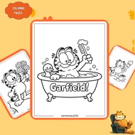 Set of 50/25/10 sheets of coloring pages, coloring pages for children, Garfield cat image, A4, A5 pa