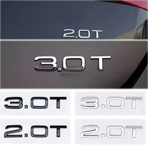 3D ABS Letters Car Styling Rear Trunk Badge 1.8T 2.0T 3.0T Emblem Logo For Audi A3 A4 A5 A6 A7 A8 Q2