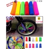 1SET=72PCS UNIVERSAL DIRT BIKE ENDURO WHEEL RIM SPOKE LIDI HUB GANTANG CHROME ALLOY CNC DEPAN BELAKA