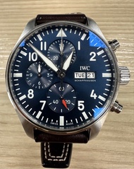 IWC Pilot Chronograph 飛行員計時腕錶 IW378004 43mm藍面 原裝鋼帶 可換Omega Penerai IWC錶