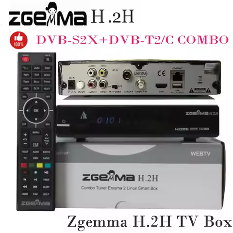 [Genuine] ZGEMMA H.2H Satellite TV Receiver Linux Enigma2 Receptor DVB-S2X+DVB-T2/C combo HDTV H. 26