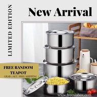 (READY STOCK) 16CM/18CM/20CM/22CM/24CM Stock Stainless Steel Pot Bowl Gravy Pot Dinnerware