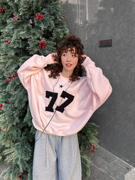 AMADUS - Áo sweater 77 SEVENTY SEVEN form rộng Boxy Top nam nữ