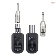 Microphone Wireless Xlr Transmitter and Receiver UHF Wireless Mic System for Audio Mixer Electric Guitar Bass with Noise Reduction Mic/Volume/Reverb/Mute Function Wireless Micropho